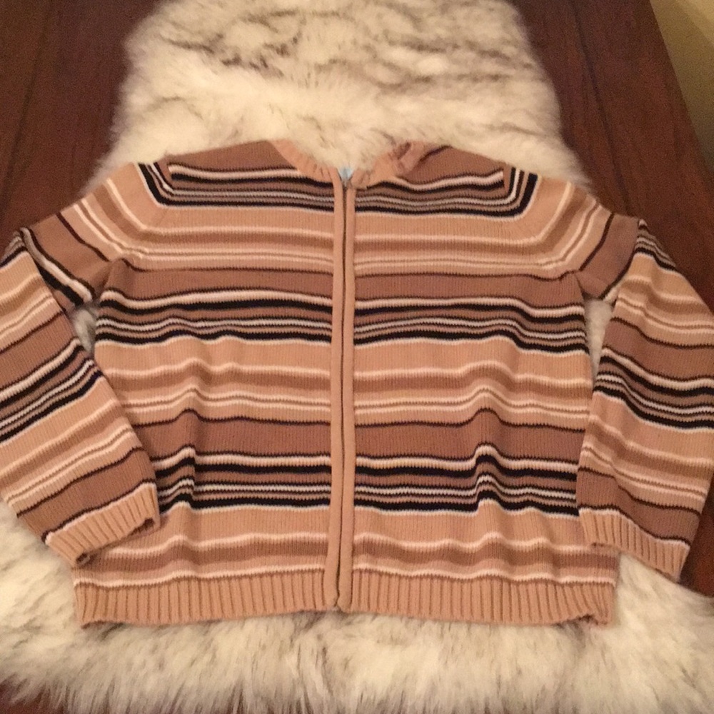 Jennifer Moore multicolor zip up sweater